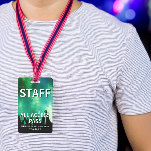 STAFF All Access Pass Konzertveranstaltung Ausweis