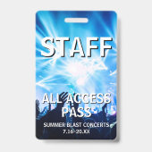 STAFF All Access Pass Konzertveranstaltung Ausweis (Rückseite)