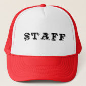 Staff Event Caps Hats Red Blue and Black Truckerkappe (Vorderseite)