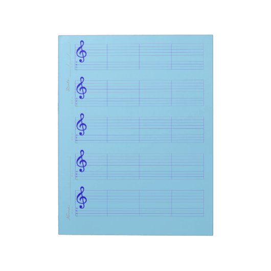 Staff & Ukulele Tab Paper – Printable Template Notizblock (Rotiert)