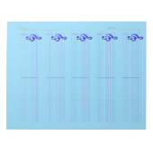 Staff & Ukulele Tab Paper – Printable Template Notizblock (Vorderseite)