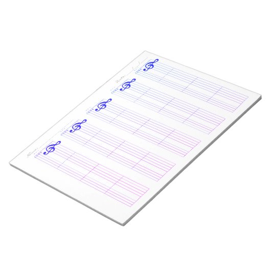 Staff & Ukulele Tab Paper – Printable Template Notizblock (angewinkelt)