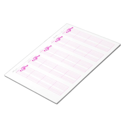 Staff & Ukulele Tab Paper – Printable Template Notizblock (angewinkelt)