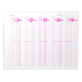 Staff & Ukulele Tab Paper – Printable Template Notizblock (Vorderseite)