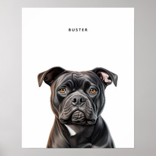 Stafffordshire Bull Terrier Personalisierter Druck Poster