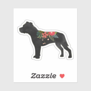 Staffie Dog Breed Boho Silhouette Aufkleber