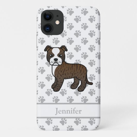 Staffie Dog & Name Case-Mate iPhone Hülle (Rückseite)