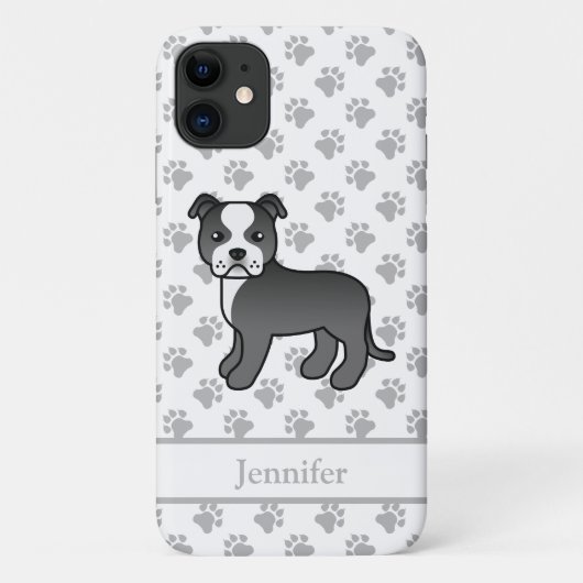 Staffie Dog & Name Case-Mate iPhone Hülle (Rückseite)