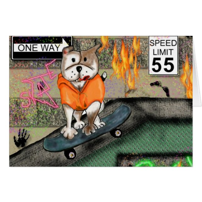 Staffie Lächeln - Skater-Junge (Vorderseite (Horizontal))