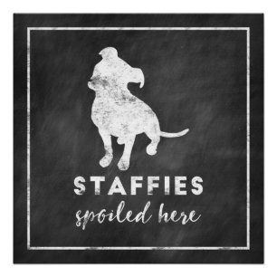 Staffies verdarb hier Vintage Tafel Poster