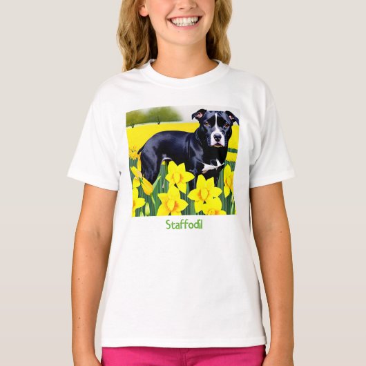 Staffodil - Staffy in the Daffodil T-Shirt (Vorderseite)