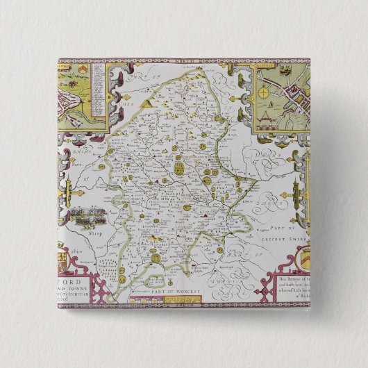 Stafford County und Stadt, graviert durch Jodocus Button (Vorderseite)
