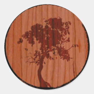 Stafford Custom Woodworks Tree Logo Runder Aufkleber