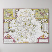 Stafford Landkreis and Town, graviert von Jodocus