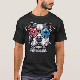 Staffordshire Bull Dog mit Brillen Pop Art Style T-Shirt