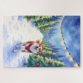 Staffordshire Bull Terrier at Christmas Tree Farm Puzzle (Horizontal)