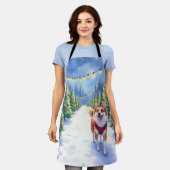 Staffordshire Bull Terrier at Christmas Tree Farm Schürze (Getragen)