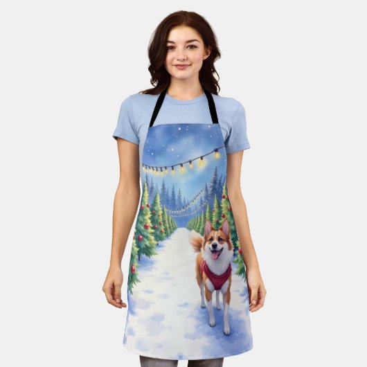 Staffordshire Bull Terrier at Christmas Tree Farm Schürze (Getragen)