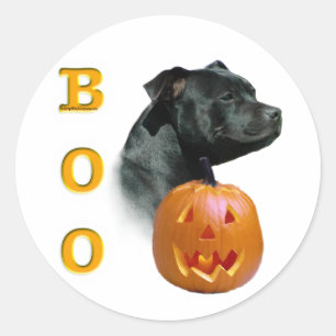 Staffordshire Bull Terrier Boo Runder Aufkleber
