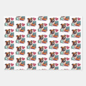 Staffordshire Bull Terrier Books Wrapping Paper Geschenkpapier Set (Vorderseite)