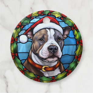 Staffordshire Bull Terrier Buntglas Weihnachten Geschenkanhänger