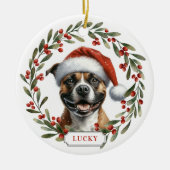 Staffordshire Bull Terrier Ceramic Circle Ornament (Vorne)