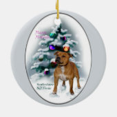 Staffordshire Bull Terrier Christmas Geschenke Keramik Ornament (Hinten)