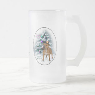 Staffordshire Bull Terrier Christmas Geschenke Mattglas Bierglas