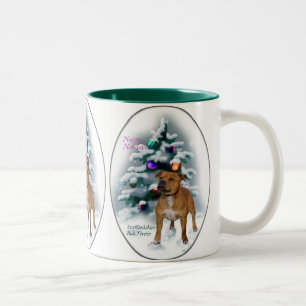 Staffordshire Bull Terrier Christmas Geschenke Zweifarbige Tasse
