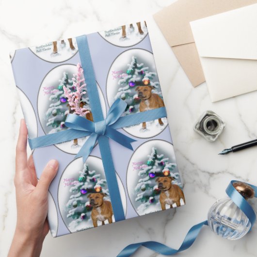 Staffordshire Bull Terrier Christmas Geschenkpapier (Schenken)