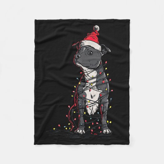 Staffordshire Bull Terrier Christmas Graphics Dog Fleecedecke (Vorderseite)