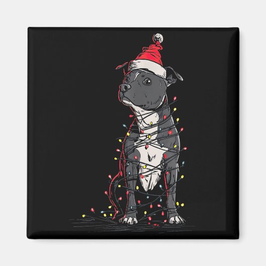 Staffordshire Bull Terrier Christmas Graphics Dog  Magnet (Vorne)