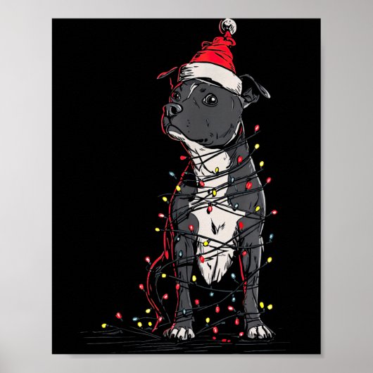 Staffordshire Bull Terrier Christmas Graphics Dog  Poster (Vorne)