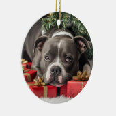 Staffordshire Bull Terrier Christmas Keramik Ornament (Rechts)
