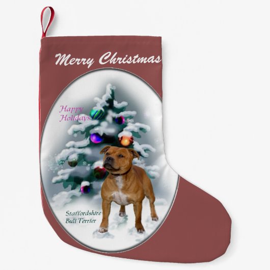 Staffordshire Bull Terrier Christmas Kleiner Weihnachtsstrumpf (Vorderseite)
