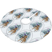 Staffordshire Bull Terrier Christmas Polyester Weihnachtsbaumdecke (Schrägansicht)