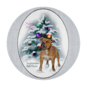 Staffordshire Bull Terrier Christmas Schneidebrett