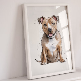 Staffordshire Bull Terrier | Dog Art Print Poster