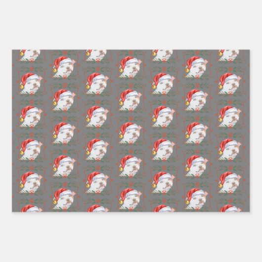 Staffordshire Bull Terrier Dog Christmas Geschenkpapier Set (Vorderseite 2)