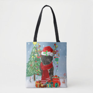 Staffordshire Bull Terrier Dog im Schnee Weihnacht Tasche
