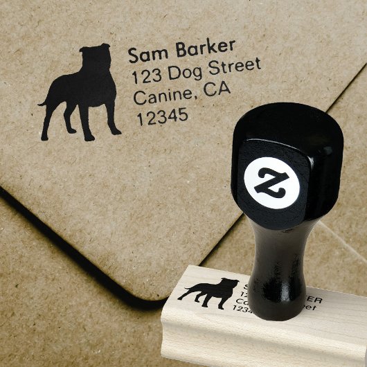 Staffordshire Bull Terrier Dog Rücksendeadresse Gummistempel