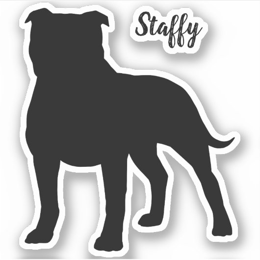 Staffordshire Bull Terrier Dog Silhouette Sticker (Vorderseite)
