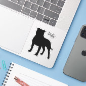 Staffordshire Bull Terrier Dog Silhouette Sticker (Laptop mit iPhone)
