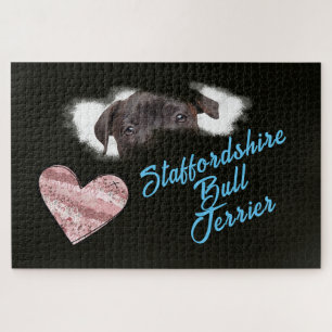 Staffordshire Bull Terrier Eyes Solid Color Puzzle