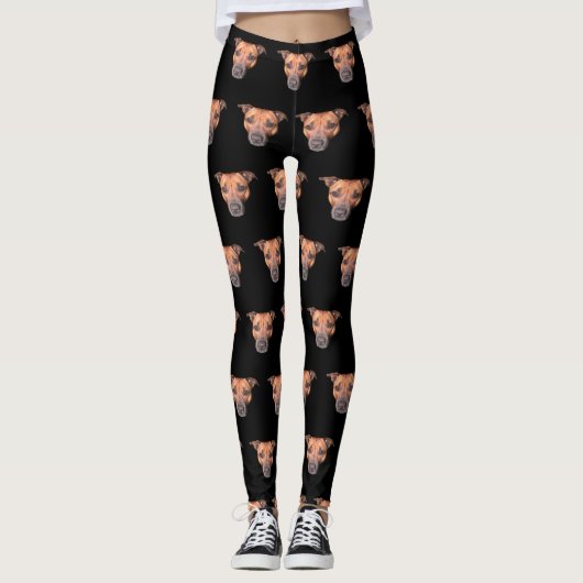 Staffordshire Bull Terrier Face Pattern, Leggings (Vorderseite)
