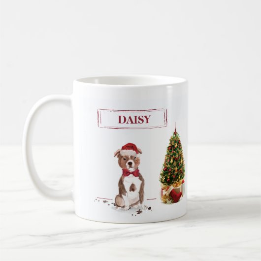 Staffordshire Bull Terrier Funny Christmas Dog Kaffeetasse (Links)