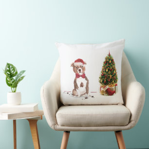 Staffordshire Bull Terrier Funny Christmas Dog Kissen