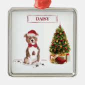 Staffordshire Bull Terrier Funny Christmas Dog Ornament Aus Metall (Vorne)