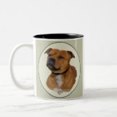 Staffordshire Bull Terrier Gifts Zweifarbige Tasse (Links)