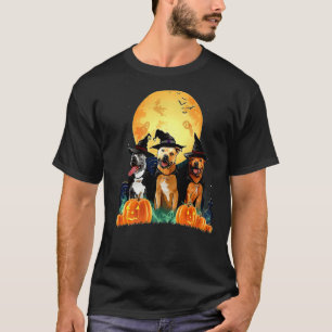 Staffordshire Bull Terrier Hexch Pumpkin Halloween T-Shirt